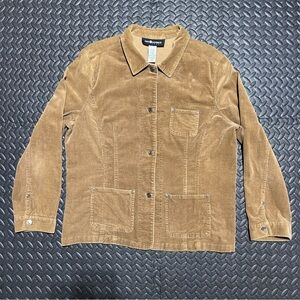 Vintage Sag Harbor Sport Chore Jacket Corduroy Tan Brown Casual 90s Women’s 14